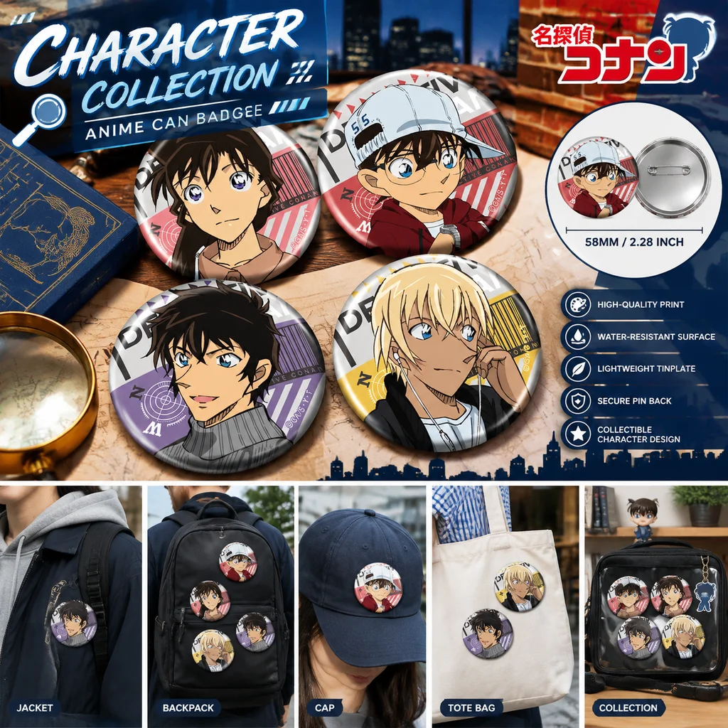 Anime Merchandise In Japanese - Barang Dagangan Detektif Conan Jepang, Lencana