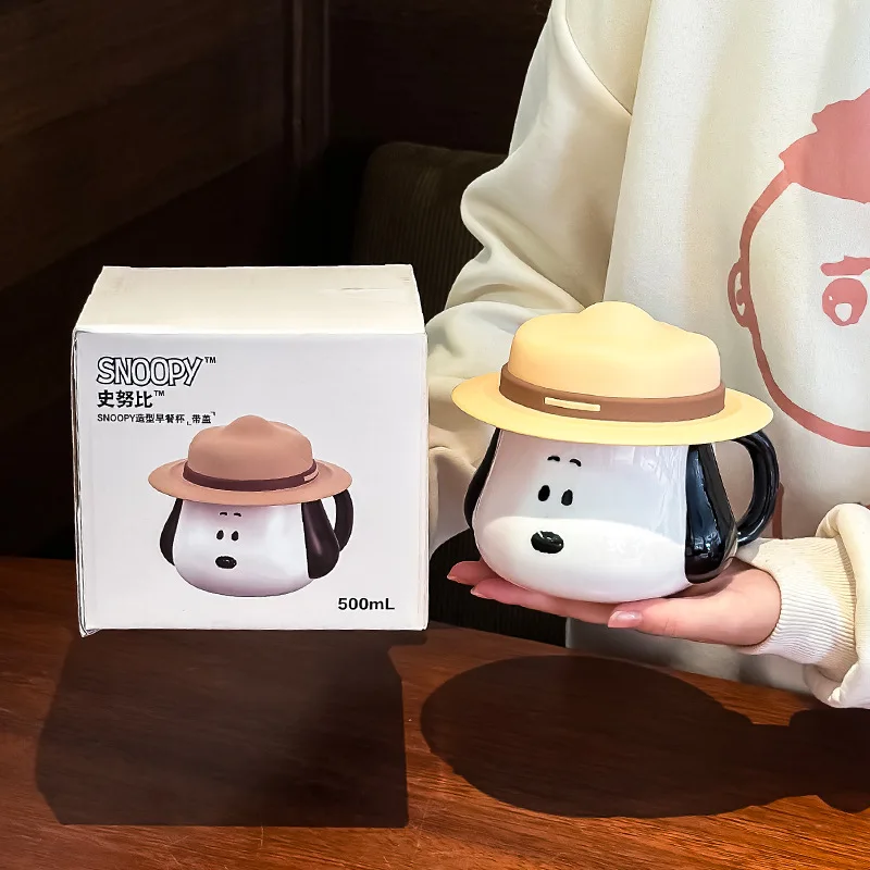 Anime Merchandise Mugs - Mug Keramik Desain Topi Jerami Snoopy